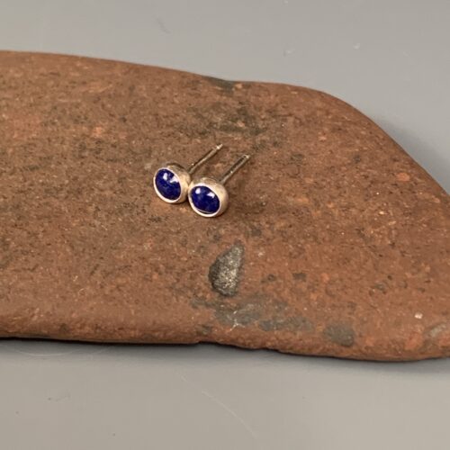 Blue Lapis Post Earrings - 4mm