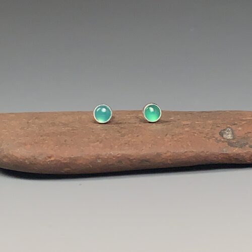 Alternative view of Green Onyx Post Earrings - 4mm