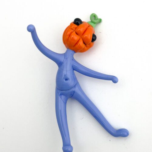 Glass Pumpkin Head Plant Stake