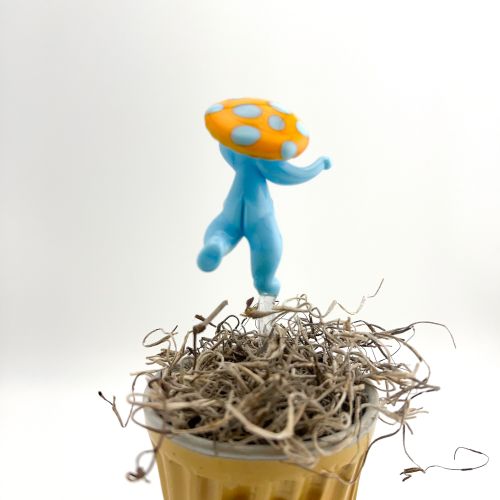 Alternative view of Rainbow Belly Mushroom Plant Stake