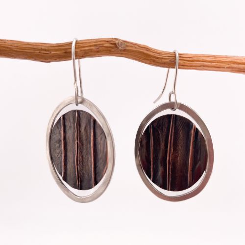 Fold Form Copper w/ Silver Earrings