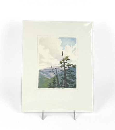 "High Mountain Spruce" Woodblock Print