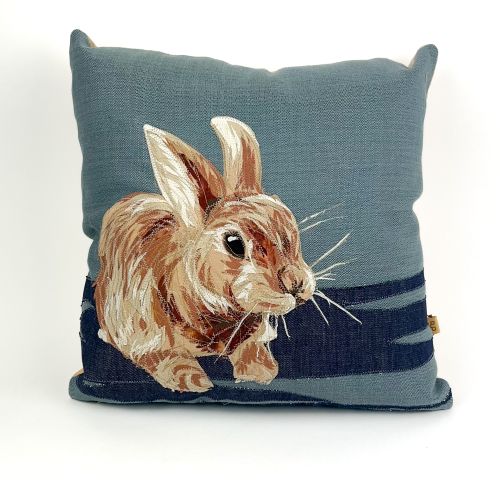 Repurposed Blue Bunny Pillow