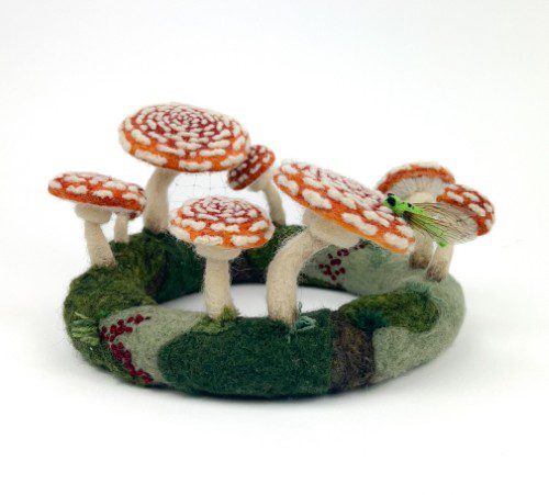 Fairy Ring with Amanita Mushrooms