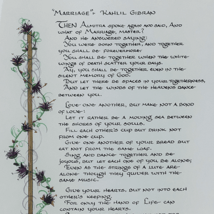 Alternative view of Framed Mixed Media with Marriage Poem