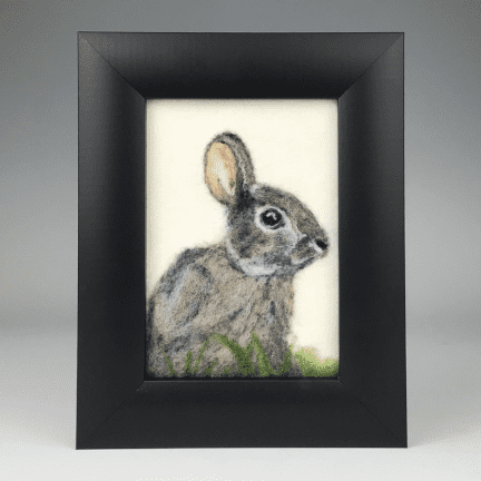 Framed Fiber Rabbit Wall Art
