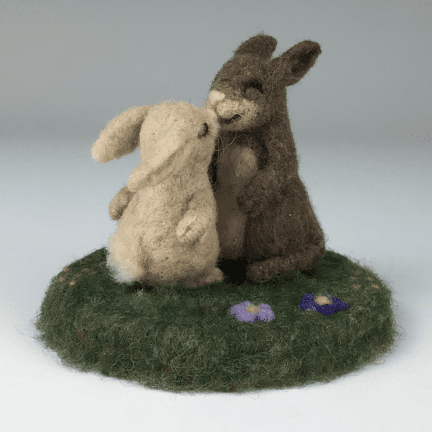 Alternative view of "Bunny Love" Felted Bunnies