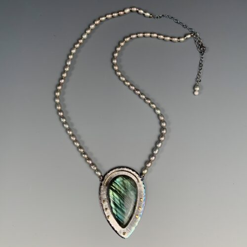 Alternative view of Labradorite & Pearl Necklace