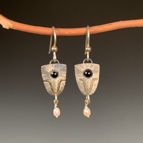 Onyx Shield Earrings