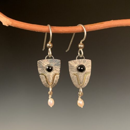 Alternative view of Onyx Shield Earrings