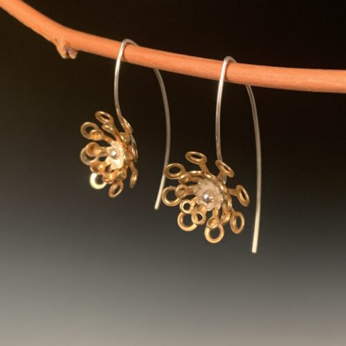 Alternative view of Bronze Flower Earrings