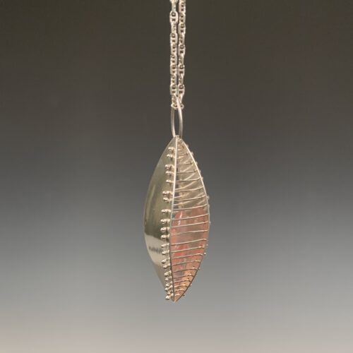 Sterling Silver and Rose Quartz Pod Pendant