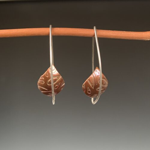 Levitating Copper Raindrop Earrings