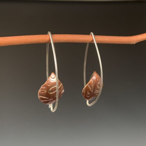 Alternative view of Levitating Copper Raindrop Earrings