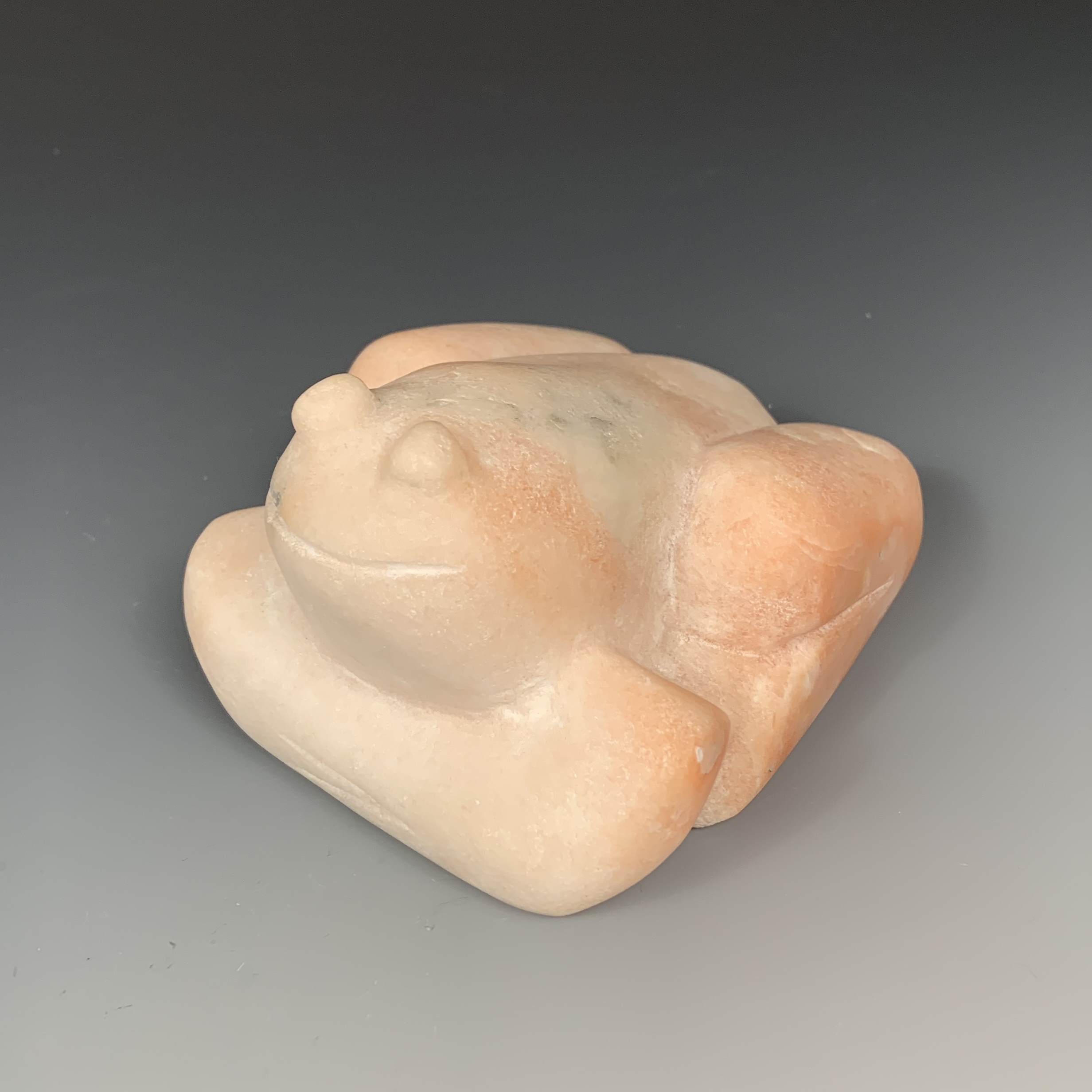 Pink Stone Frog Sculpture