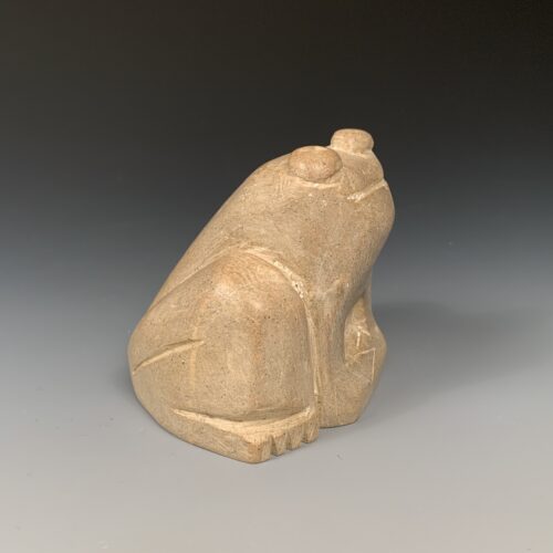 Alternative view of Smiling Frog Stone Sculpture