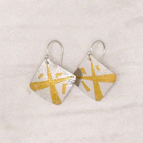 Alternative view of Tilted Square Earrings