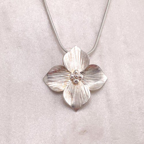 Sterling Silver Dogwood Blossom Necklace