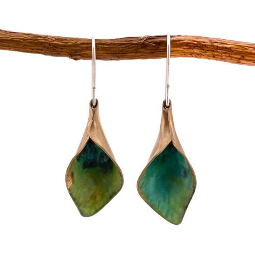 Brass Calla Lily Dangle Earrings