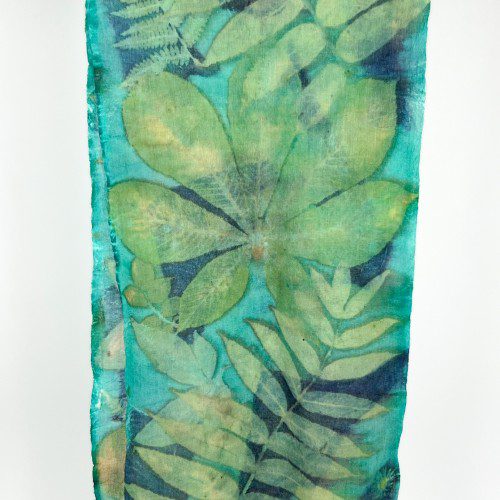 Botanical Printed Wool Gauze Scarf