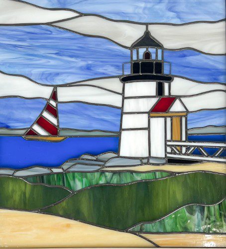 Alternative view of Stained Glass Brant Point Lighthouse
