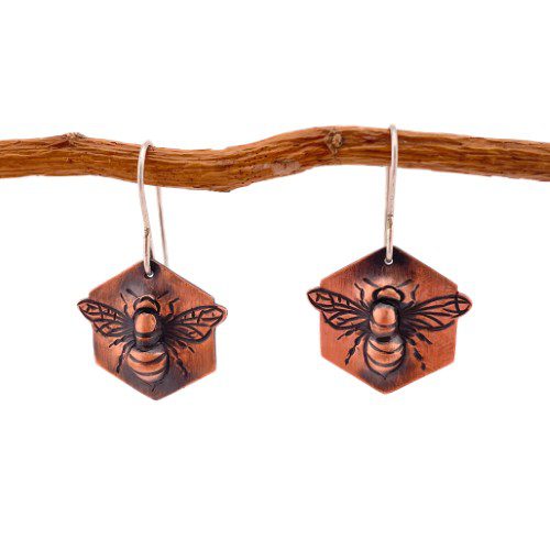 Copper Honeybee Dangles