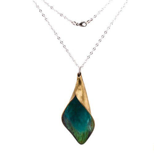 Brass and Sterling Calla Lily Pendant