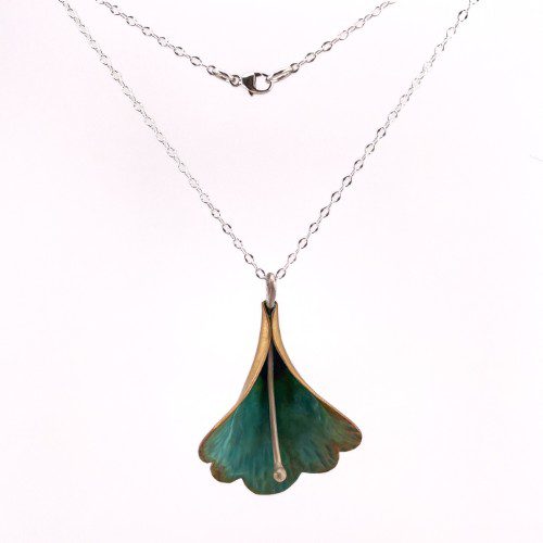 Brass & Sterling Weigela Pendant