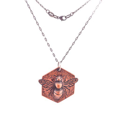 Copper Honeybee Pendant