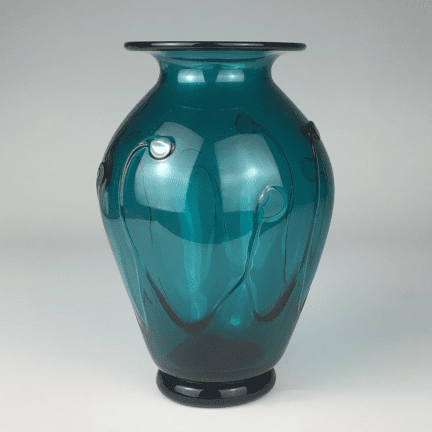 Large Teal Glass Vase