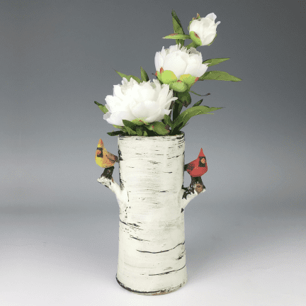 Cardinal Birch Vase