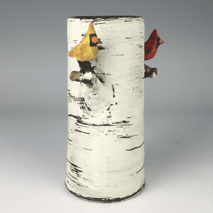 Alternative view of Cardinal Birch Vase
