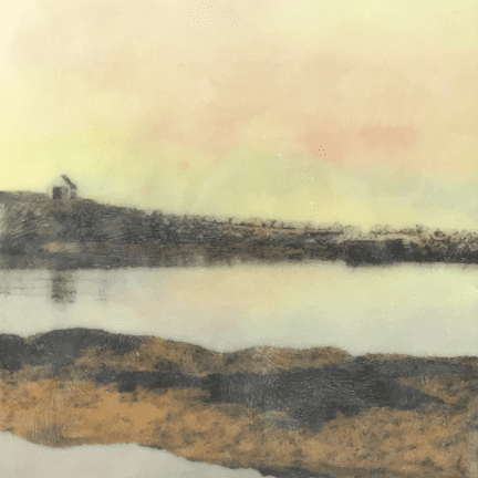 Alternative view of "Saltwater Inlet" Encaustic