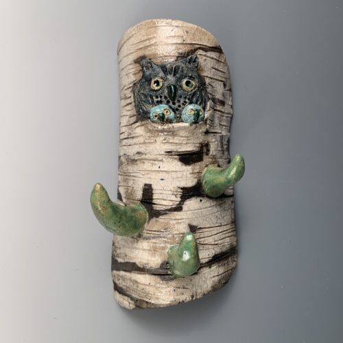 Owl Wall Art with Hooks