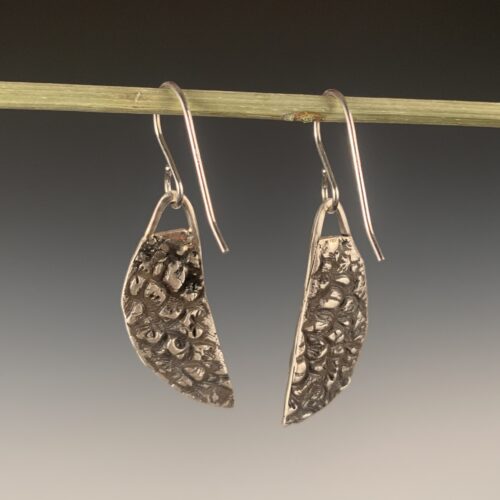 Alternative view of Pod Shaped Textured Earrings