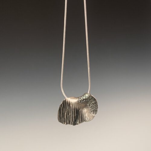 Alternative view of Free-Form Folded Fine Silver Pendant
