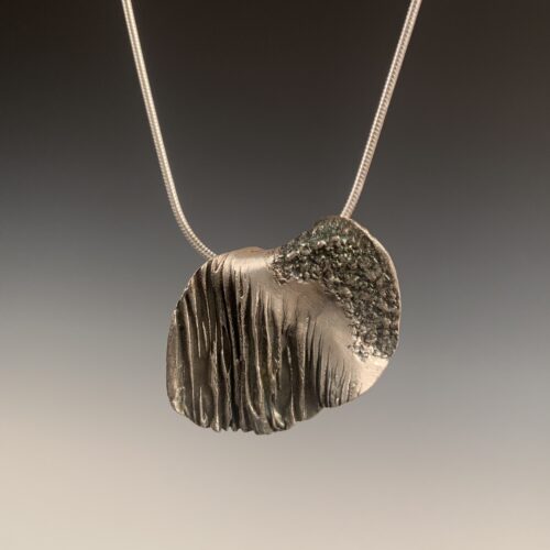 Free-Form Folded Fine Silver Pendant
