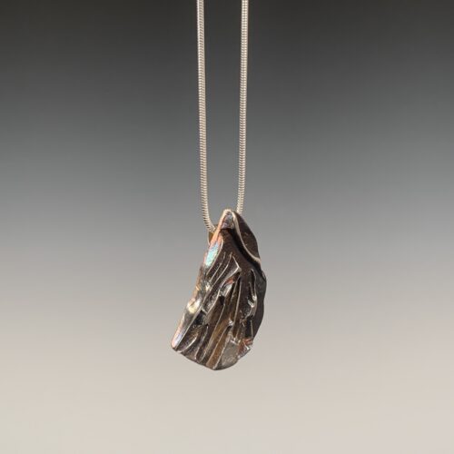 Alternative view of Textured Fine Silver "Mountain" Pendant