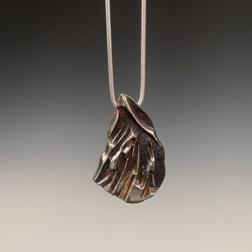 Textured Fine Silver "Mountain" Pendant