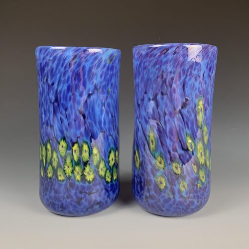 Colorful Handblown Glass Tumbler - Purple
