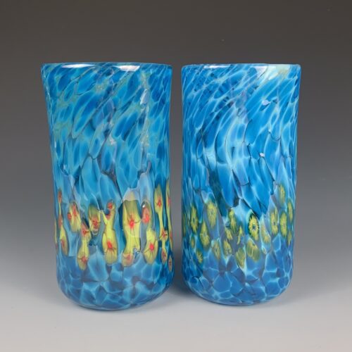 Colorful Handblown Glass Tumbler - Blue