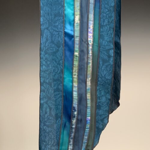 Alternative view of Hand Dyed Silk Collage Scarf - Dark Teal