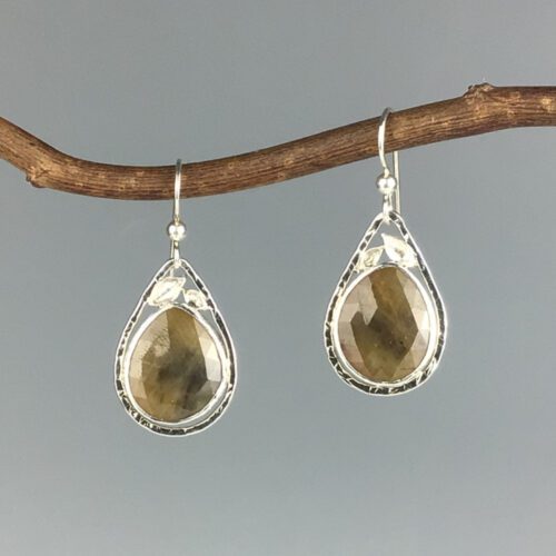 Teardrop Earrings with Yellow Sapphire