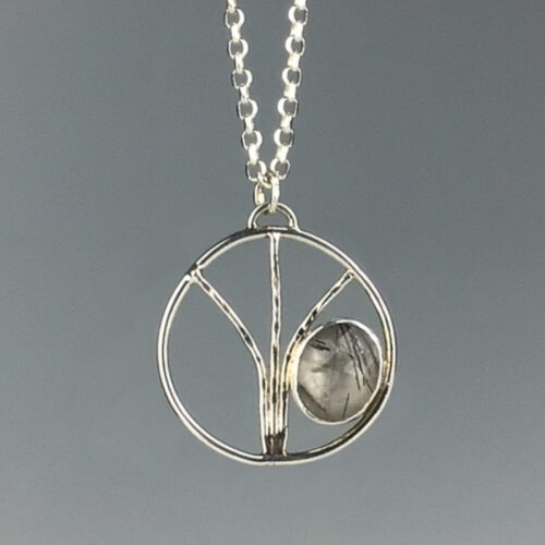 "Tall Grass" Pendant with Dendritic Quartz