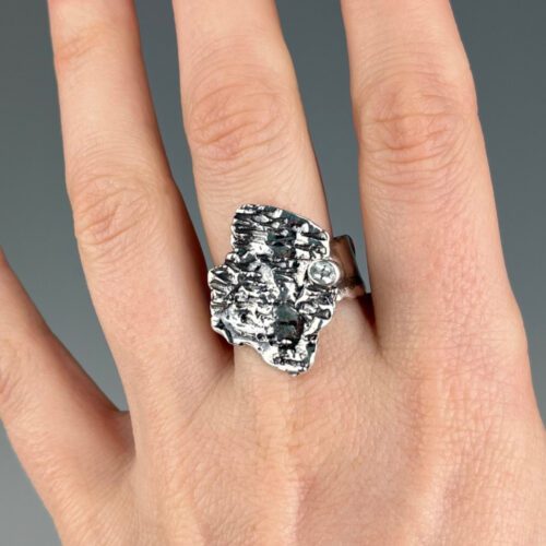 Alternative view of "Birch Bark" Sterling Silver Ring