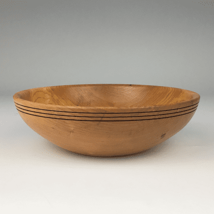 Hand-Turned Cherry Bowl with Lined Rim
