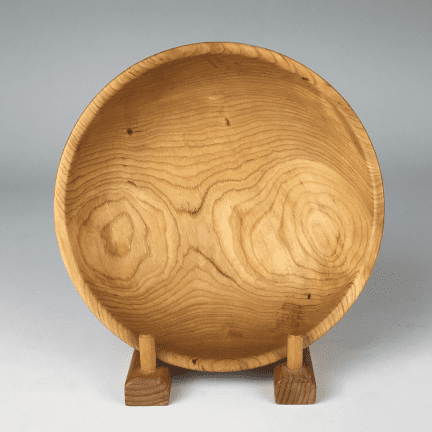 Alternative view of Hand-Turned Cherry Bowl with Lined Rim