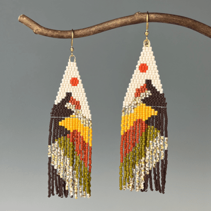 "Andean Volcanoes - Day" Beaded Earrings