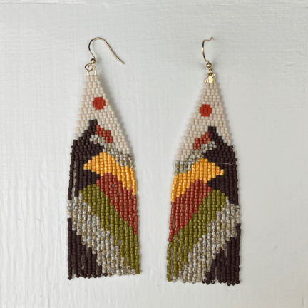 Alternative view of "Andean Volcanoes - Day" Beaded Earrings