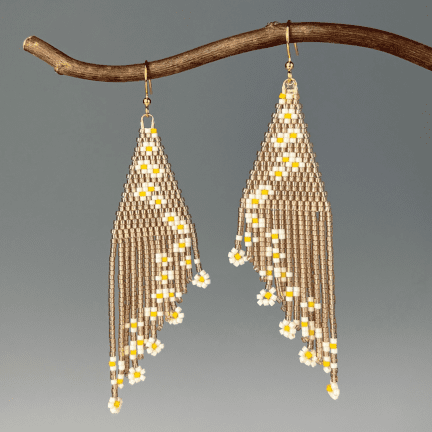 "Flower Shower" Beaded Earrings